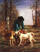 constant troyon gamekeeper oil painting on canvas